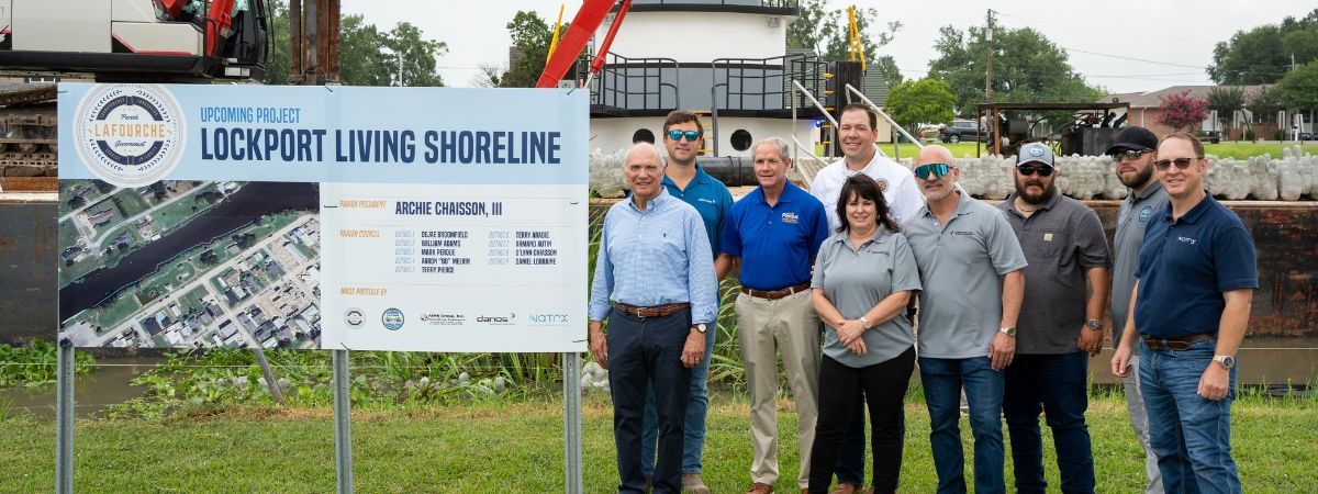 Danos and Natrx Celebrate Successful Installation of Lockport Living Shoreline Project in Lafourche Parish